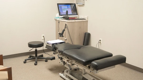 An adjustment table in a treatment room